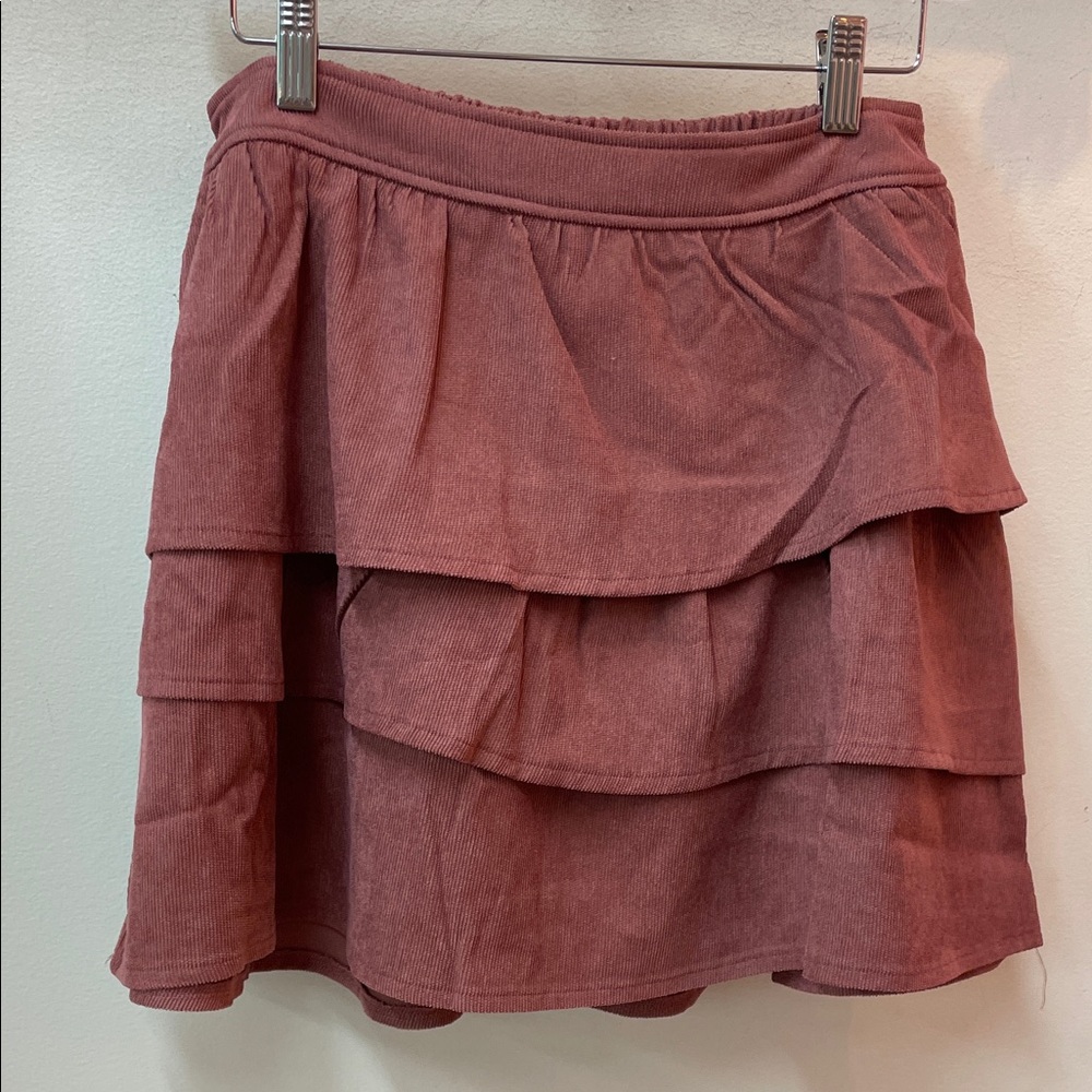 Very J Dusty Pink Tiered Mini Skirt